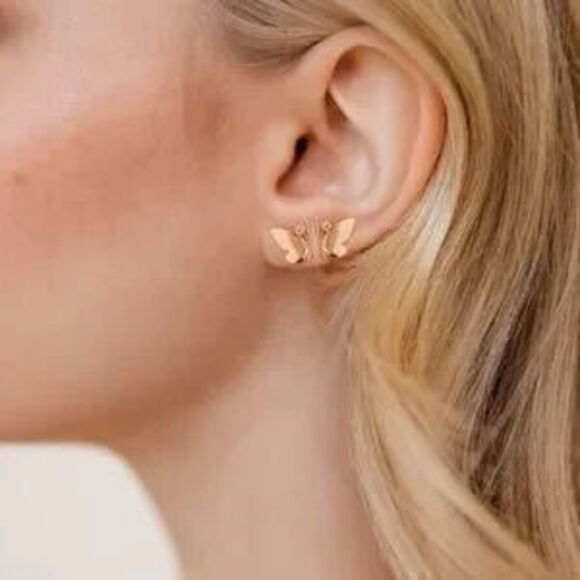 Jewelry - GOLD 14k Gold Plated 2pc Half Butterfly Stud Earrings Y2K Gift Minimalist